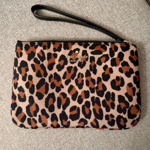 Kate Spade Brown and Black Animal Print Wristlet